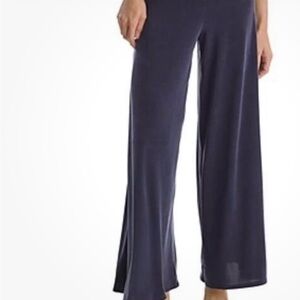 Commando Navy Faux Silk Wide-Leg Pants
